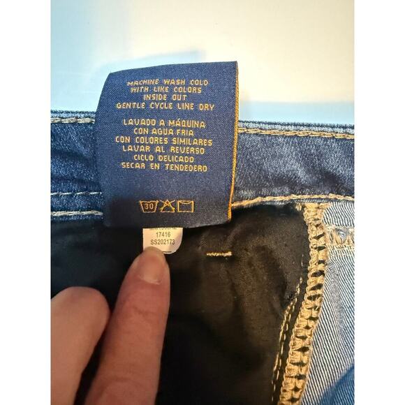 Seven7 Bootcut Jeans Size 14 Embroidered Pockets Mid Rise Coastal cowgirl Chic - Picture 8 of 12